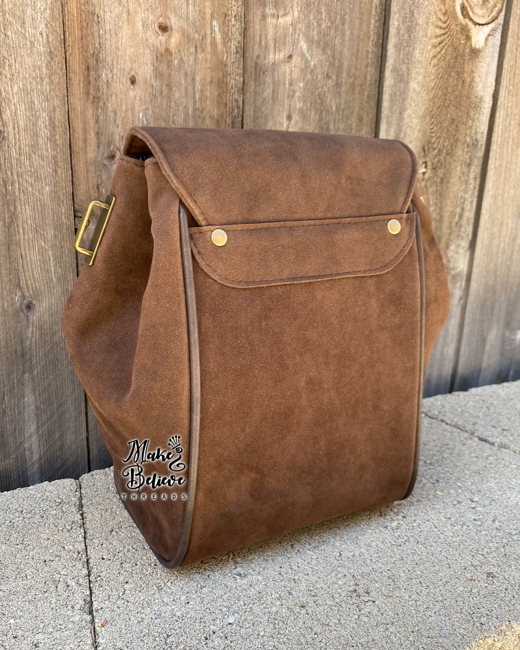 Feline Fine Brown Faux Suede Crossbody Bag