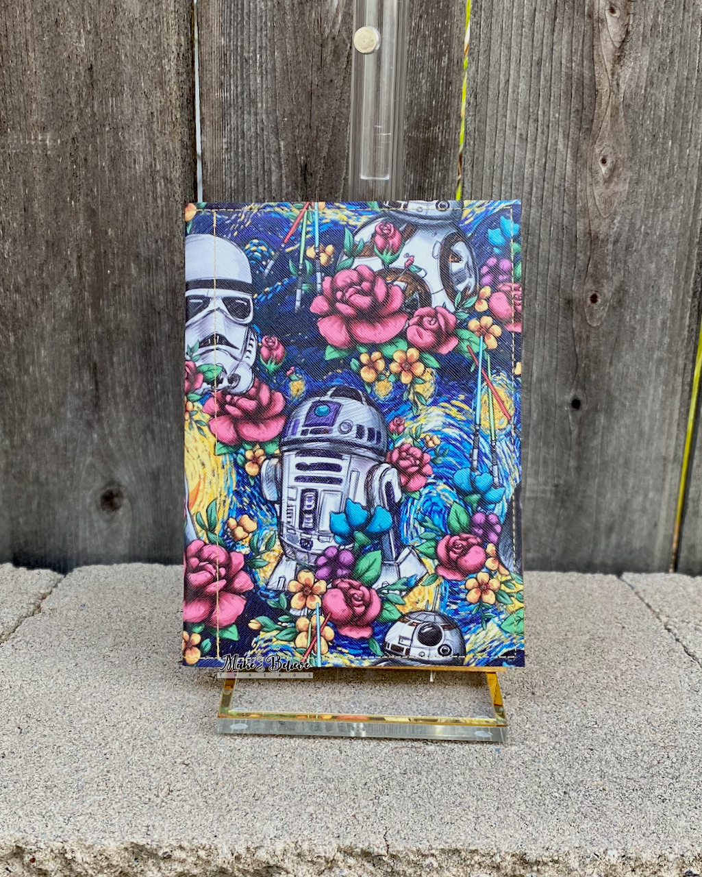 Floral Space Wars with Yellow Jr. Notepad Cover