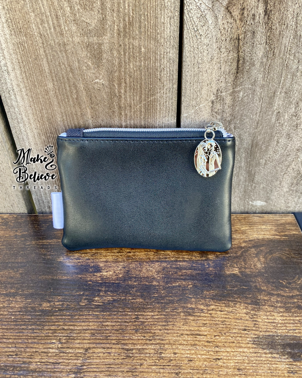 GITD Black & White Striped NBC Characters Mini Zip Wallet
