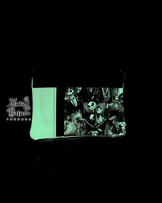 GITD Glitter Mint NBC Characters Mini Zip Wallet