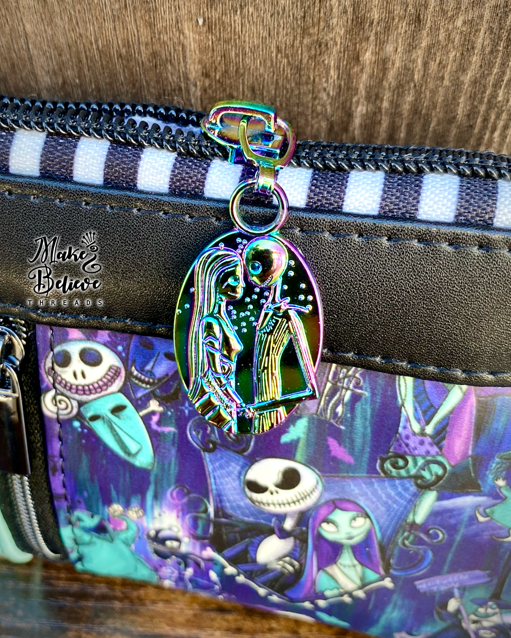 GITD Glitter Mint NBC Characters Mini Zip Wallet