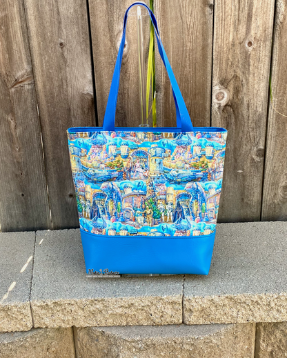 Galaxy's Edge Turquoise Minimalist Tote Bag