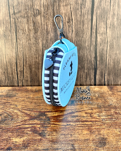Gift Box Blue Boy Mouse Circle Pouch with Clip