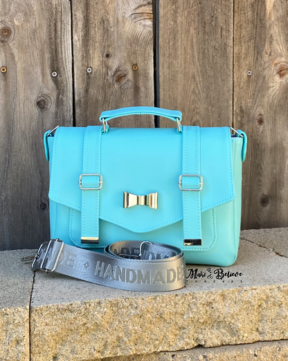 Gift Box Blue Crossbody Satchel