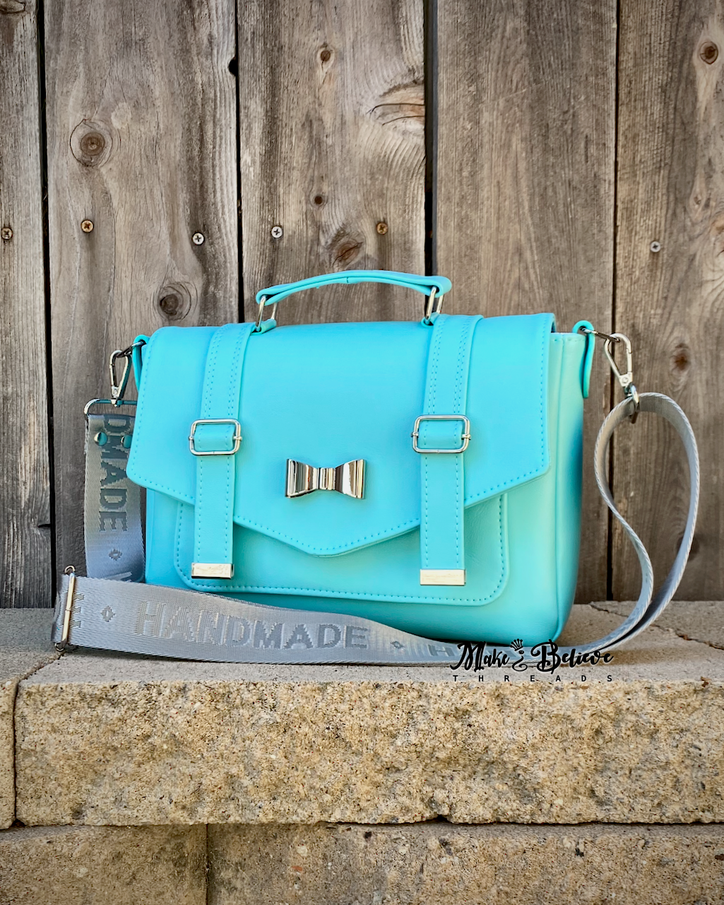 Gift Box Blue Crossbody Satchel