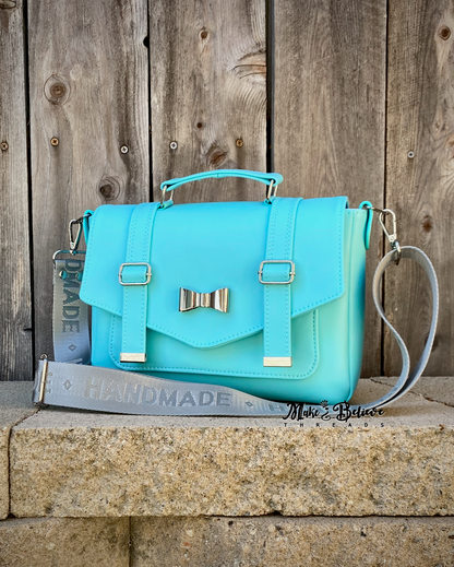 Gift Box Blue Crossbody Satchel