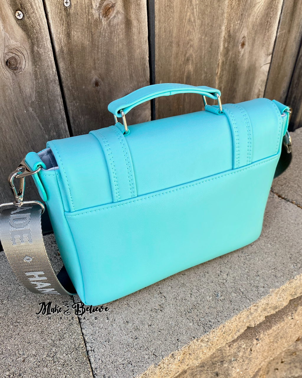 Gift Box Blue Crossbody Satchel