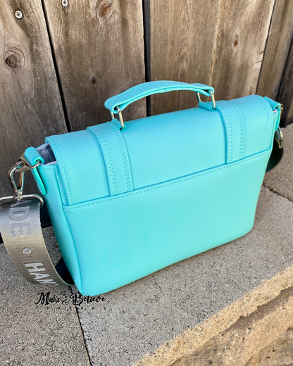 Gift Box Blue Crossbody Satchel