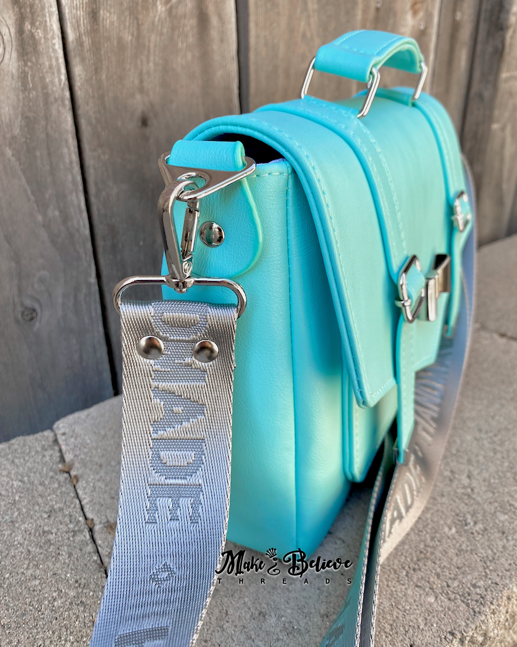 Gift Box Blue Crossbody Satchel