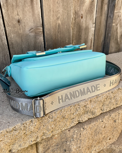 Gift Box Blue Crossbody Satchel