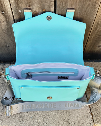 Gift Box Blue Crossbody Satchel