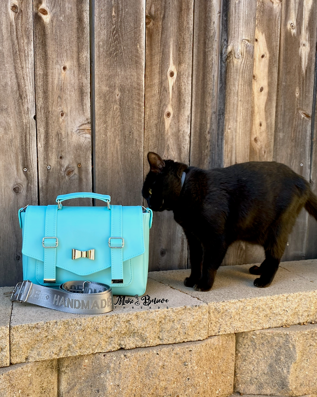 Gift Box Blue Crossbody Satchel