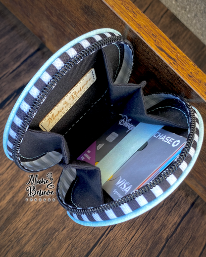 Gift Box Blue Girl Mouse Circle Pouch with Clip
