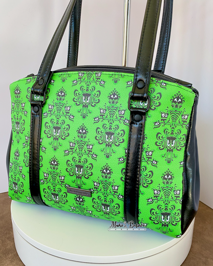 Green Haunted Wallpaper Shoulder Bag