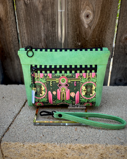Green Witch Muted Emerald Pouch with Wristlet Strap
