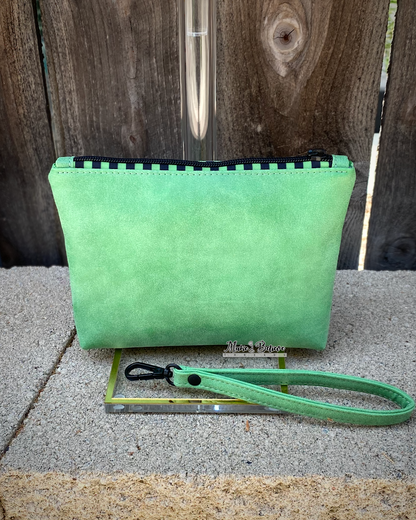 Green Witch Muted Emerald Pouch with Wristlet Strap