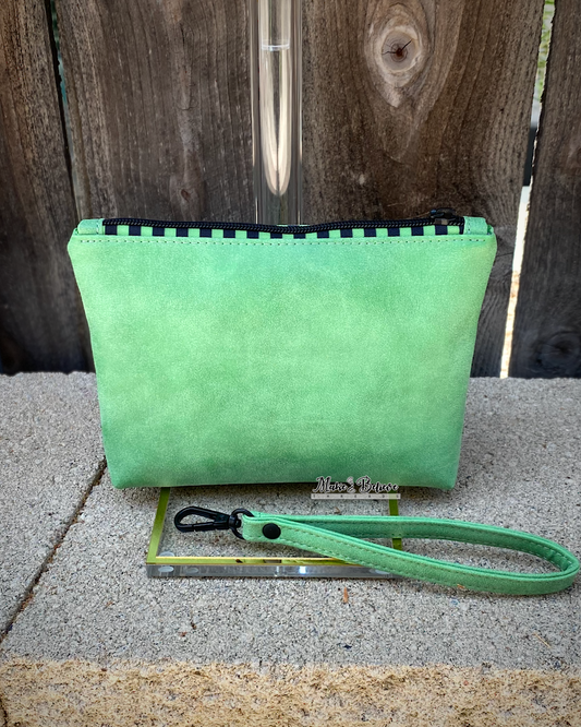 Green Witch Muted Emerald Pouch with Wristlet Strap