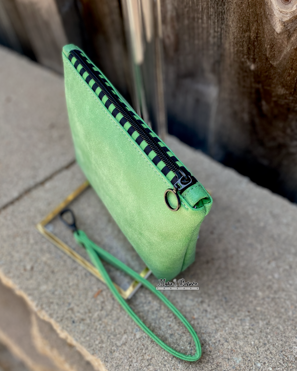 Green Witch Muted Emerald Pouch with Wristlet Strap