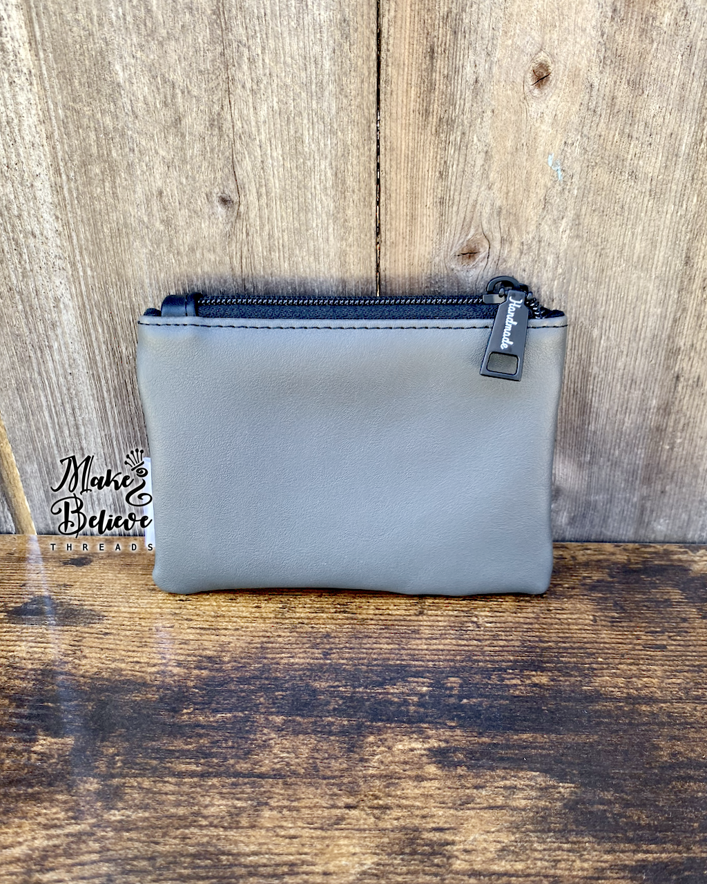 Grey Dark Kitty Moon Phases Mini Zip Wallet