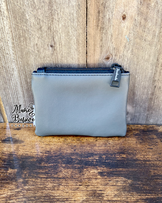 Grey Dark Kitty Moon Phases Mini Zip Wallet