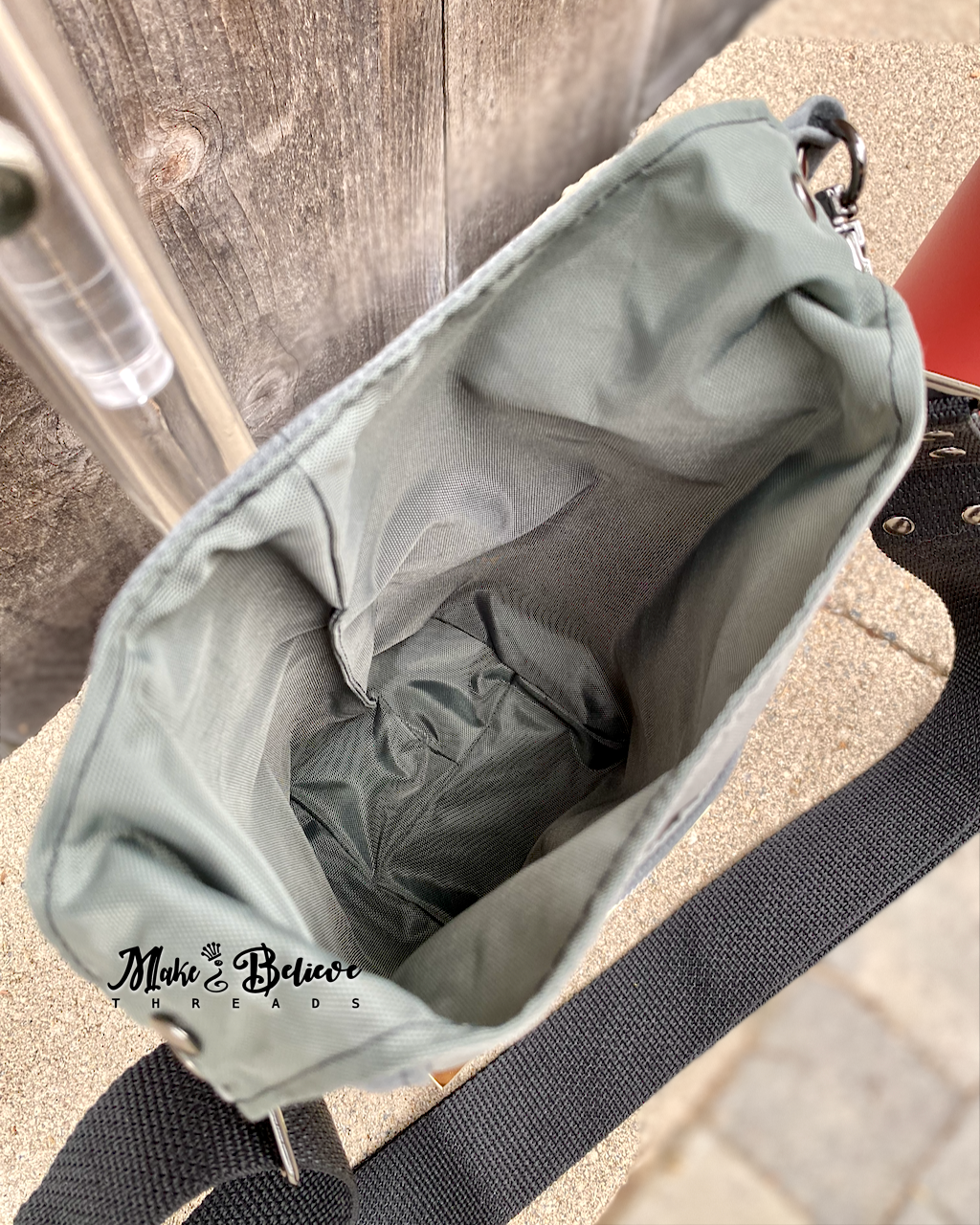 Grey Waxed Canvas Water Bottle Carrier