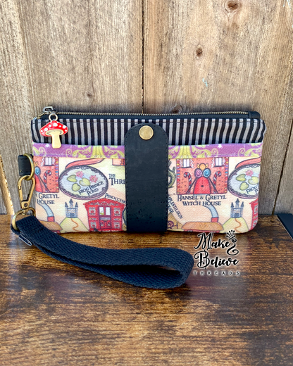 Grimms Mash-Up Cork and Canvas Wallet with Wristlet Strap