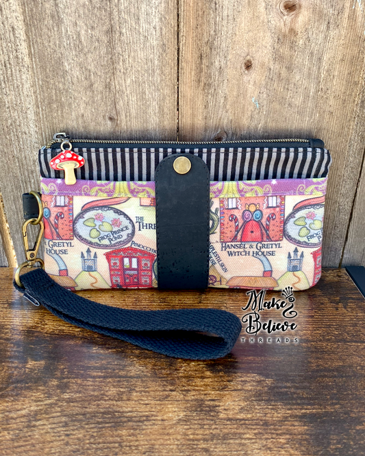 Grimms Mash-Up Cork and Canvas Wallet with Wristlet Strap