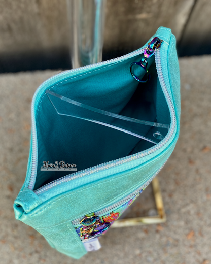 Haunted Mashup Distressed Mint Pouch with Wristlet Strap