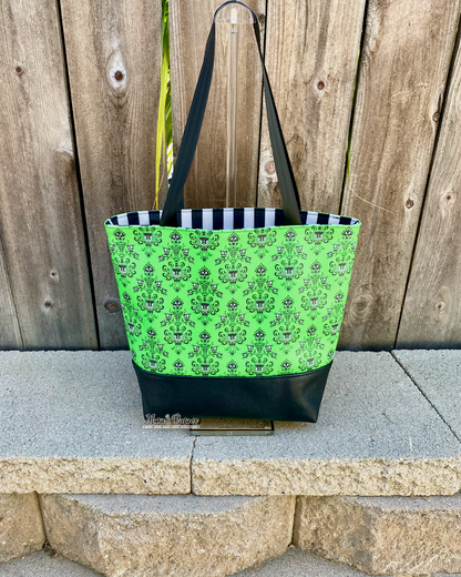 Haunted Wallpaper Bright Green Minimalist Tote Bag