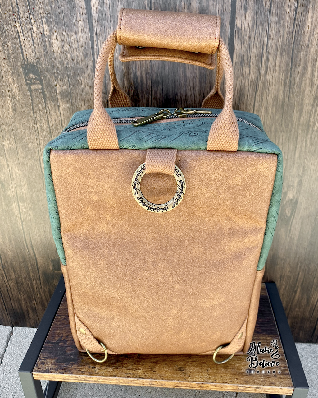 Small Green and Brown Debossed LOTR Making Backpack
