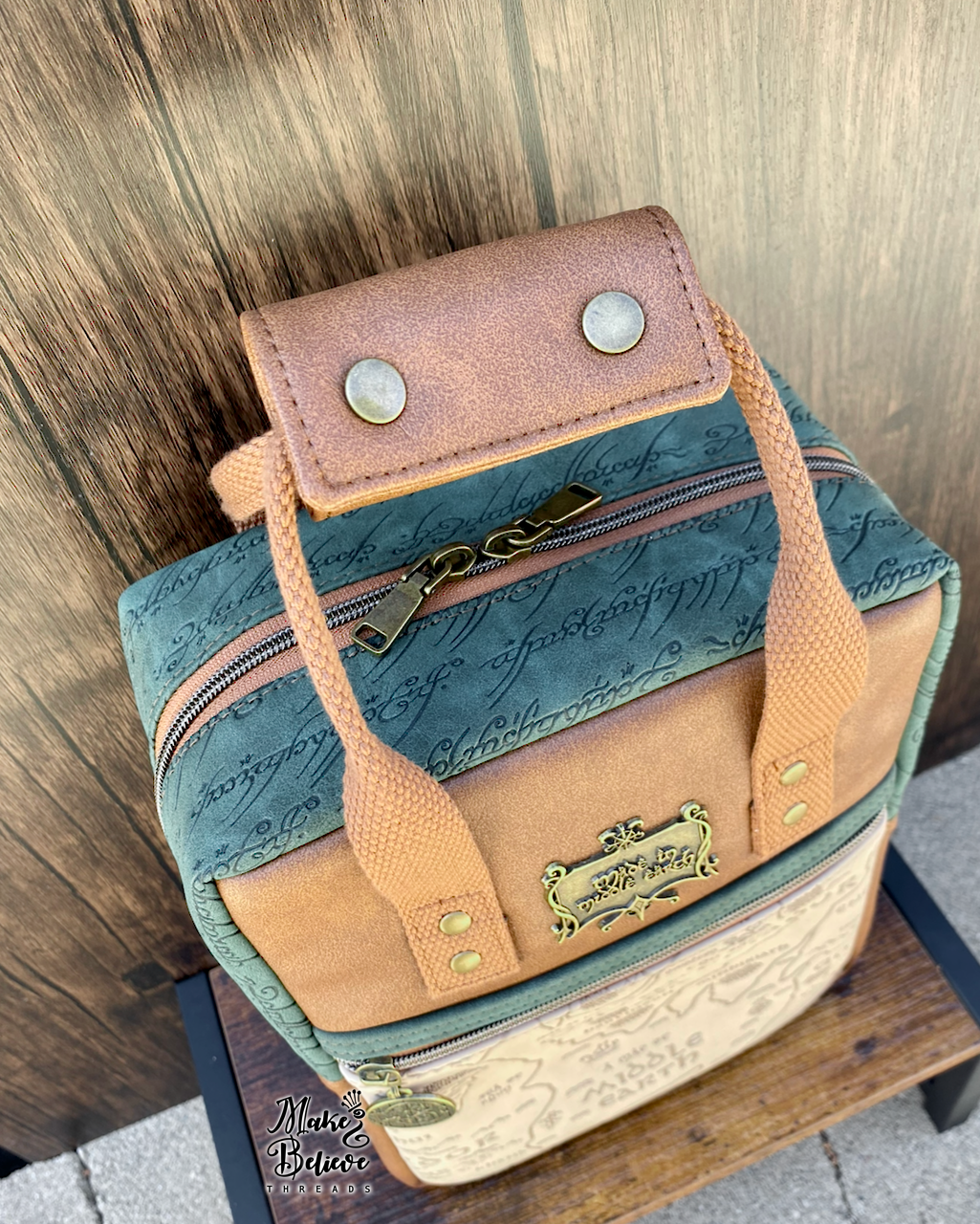 Small Green and Brown Debossed LOTR Making Backpack