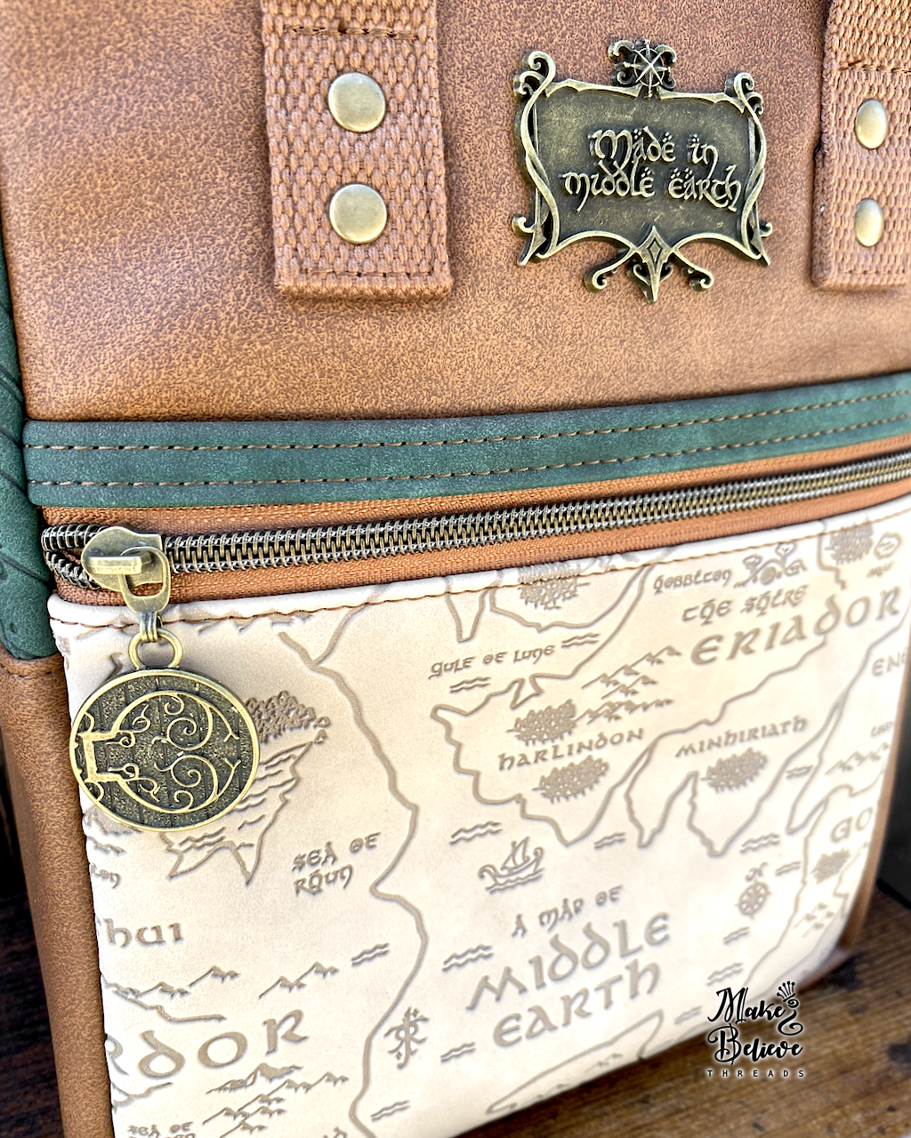 Small Green and Brown Debossed LOTR Making Backpack