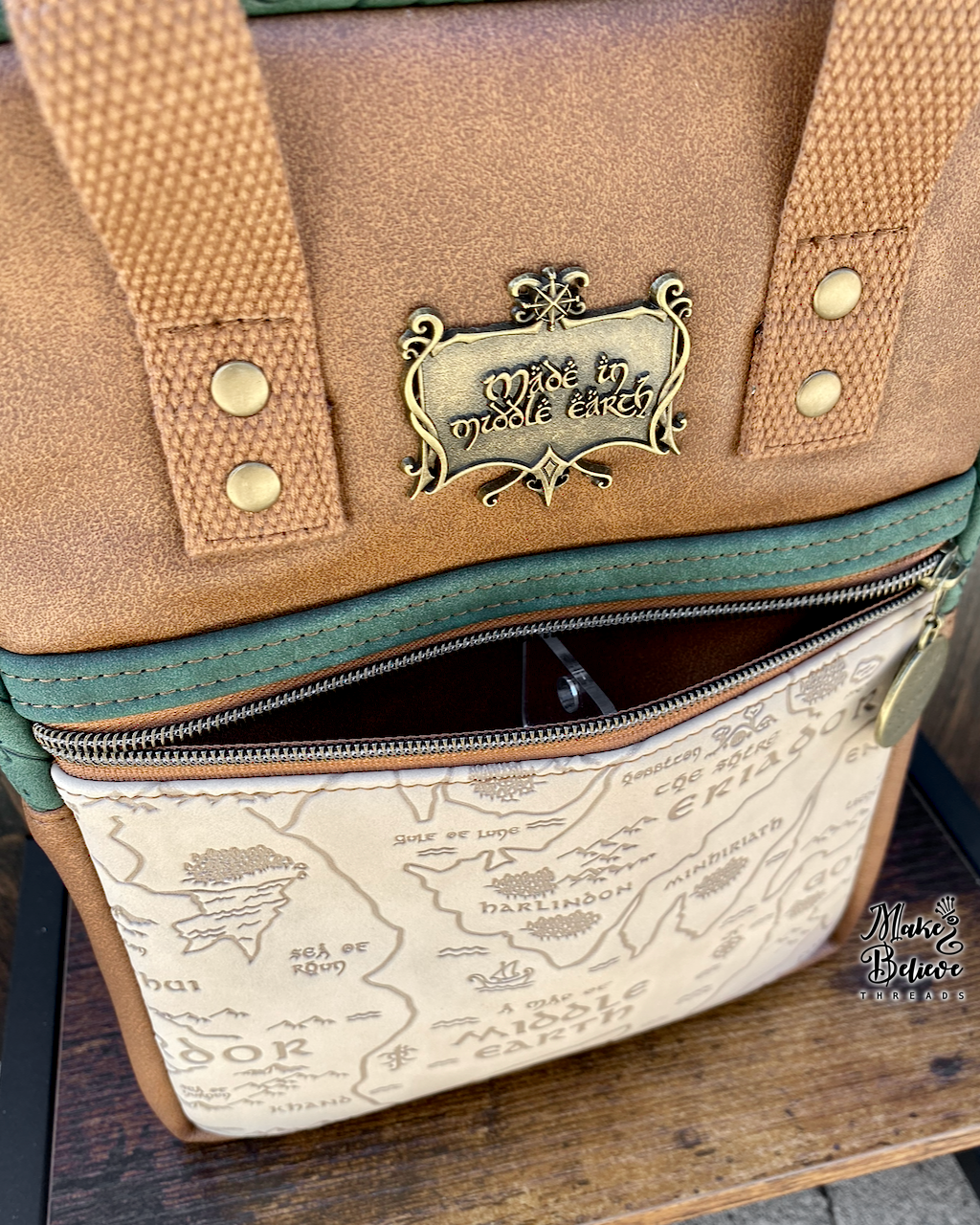 Small Green and Brown Debossed LOTR Making Backpack