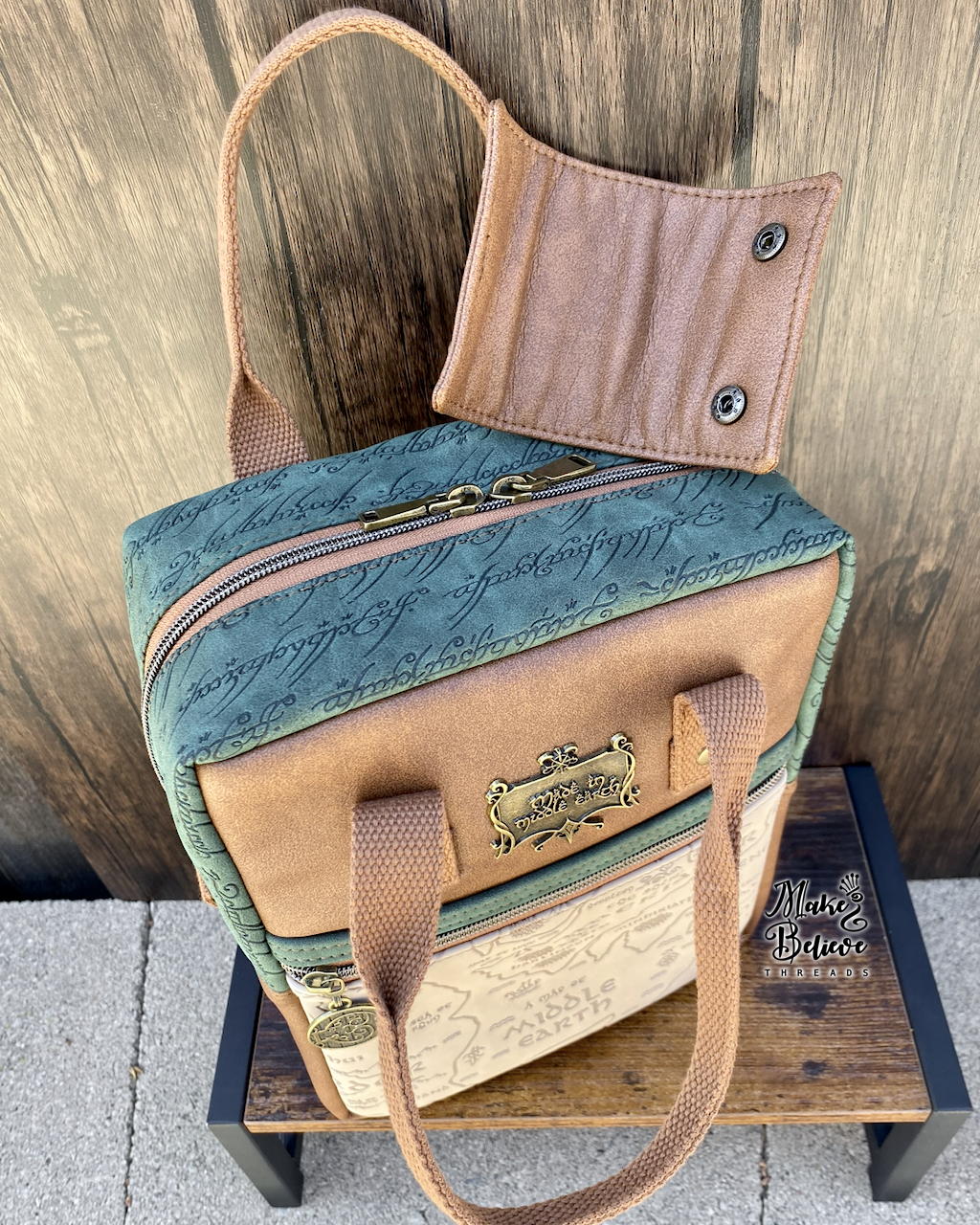 Small Green and Brown Debossed LOTR Making Backpack
