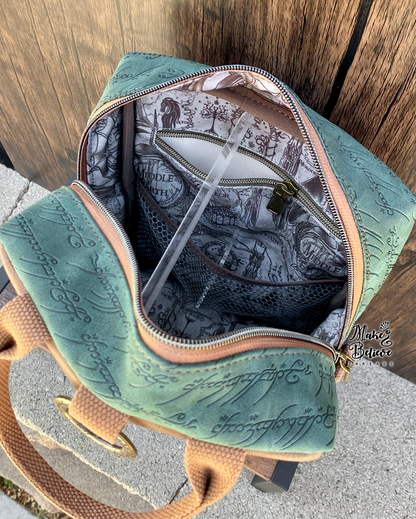 Small Green and Brown Debossed LOTR Making Backpack