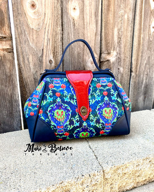 Navy Poison Apple Damask Doctor Bag