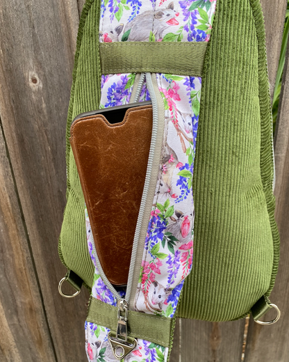 Im-possum-bly Cute Daypack with Strap Phone Pocket
