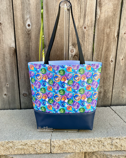 In My Feelings Navy Blue Minimalist Tote Bag