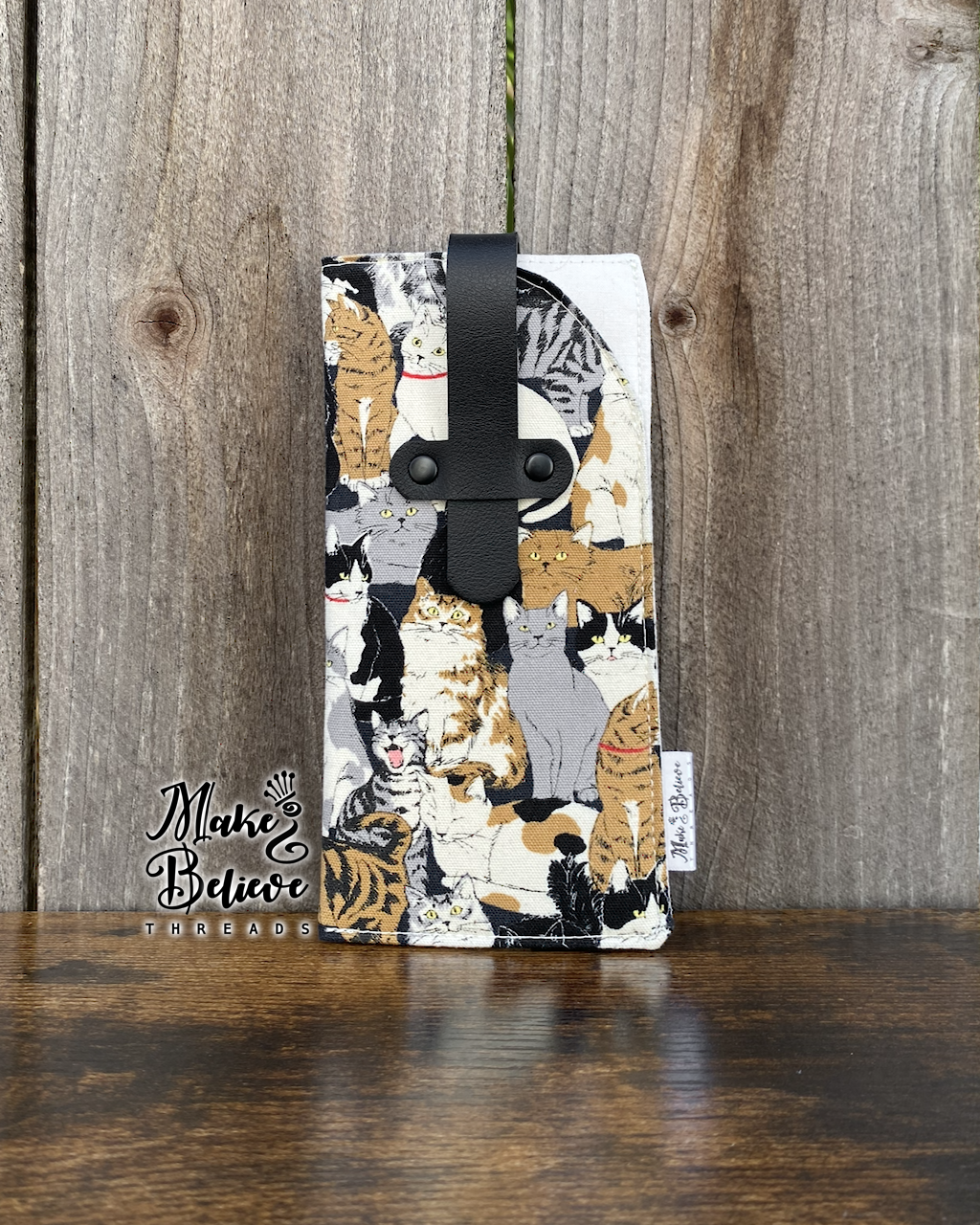 Japanese Canvas Neutral Cats Glasses Sleeve