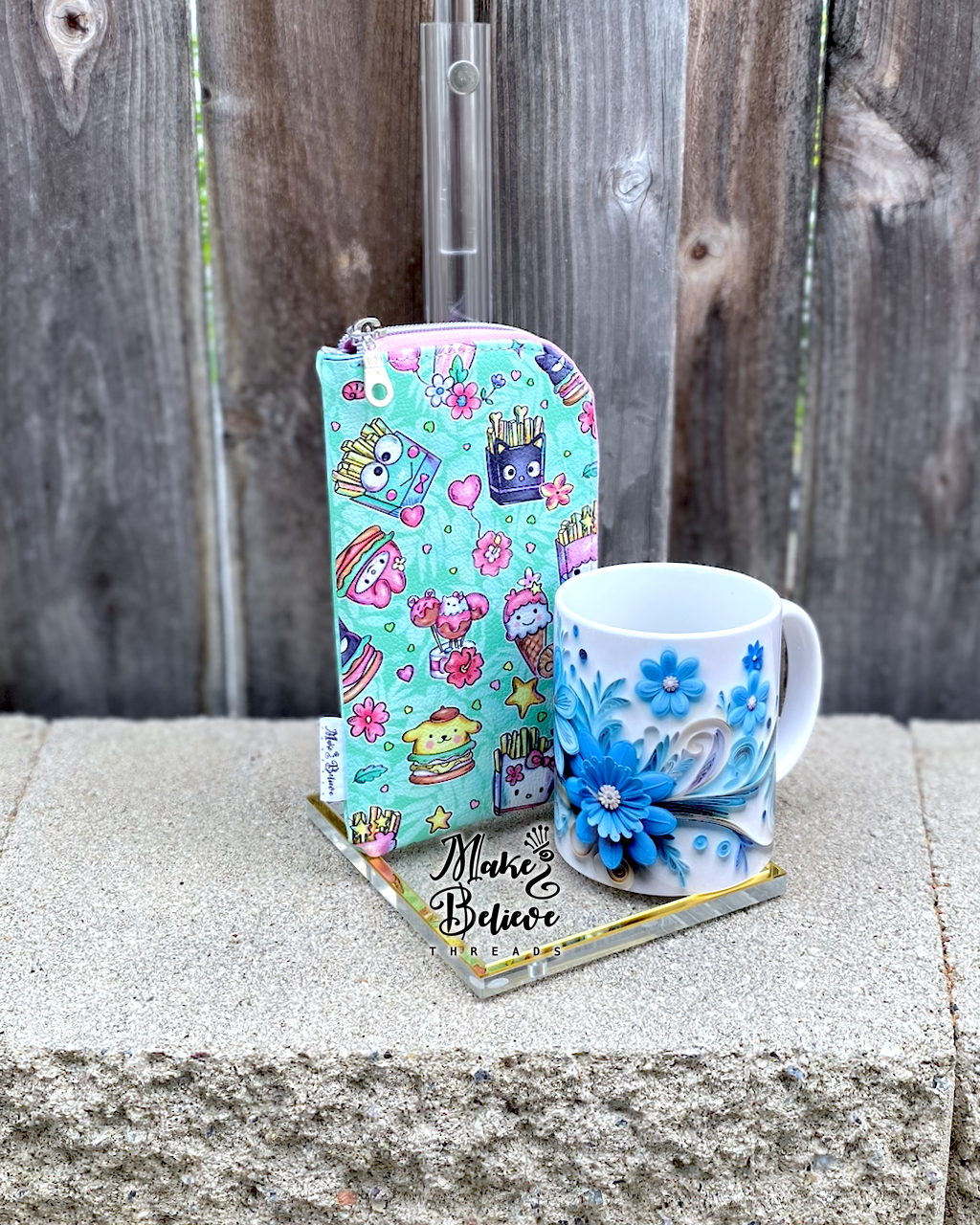 Kawaii Snacks Padded Zipper Pouch