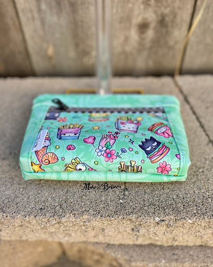 Kawaii Snacks Tropical Green Pouch with Wristlet Strap