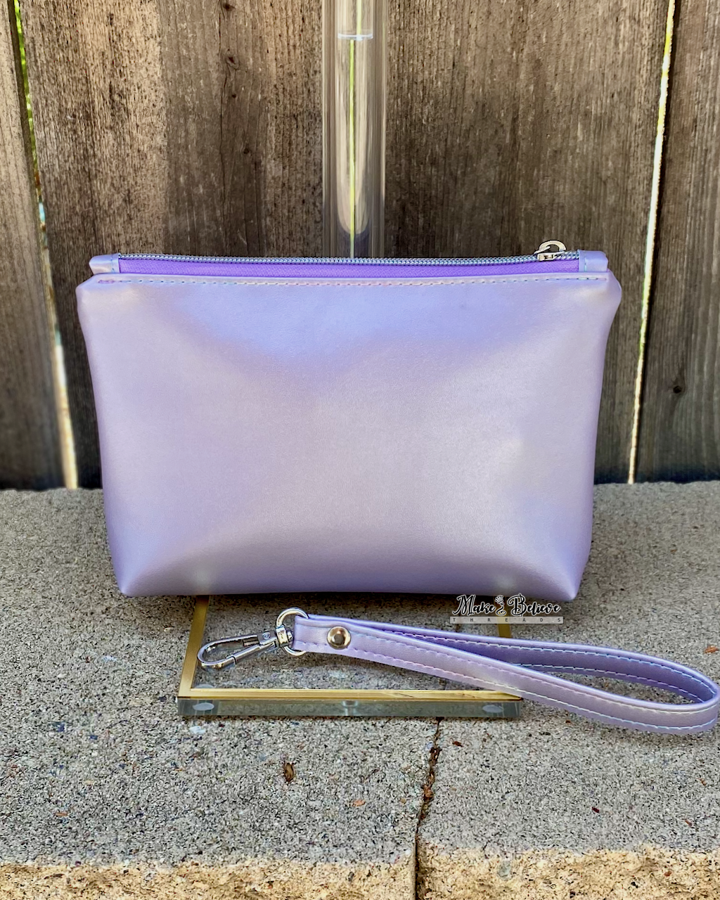 Kitty Toe Beans Shimmering Lavender Pouch with Wristlet Strap