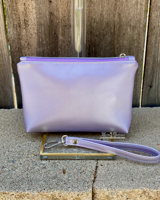 Kitty Toe Beans Shimmering Lavender Pouch with Wristlet Strap
