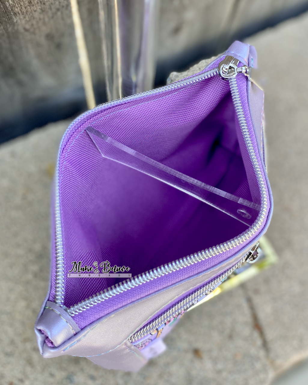 Kitty Toe Beans Shimmering Lavender Pouch with Wristlet Strap