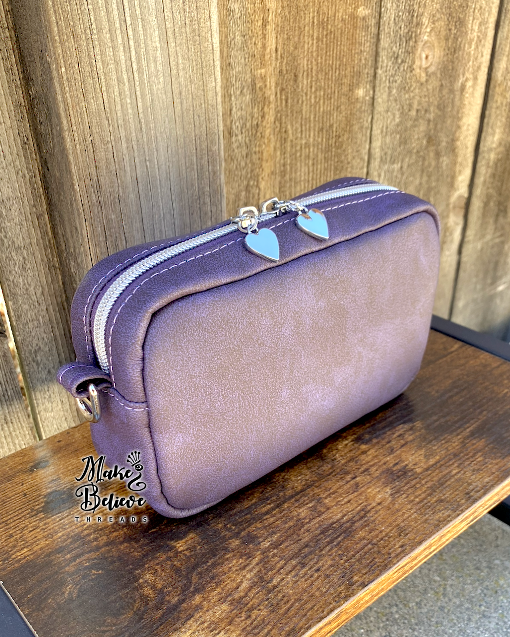 Lavender Debossed Bow Kitty Mini Crossbody Bag