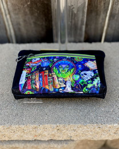 Magic Mirror Distressed Midnight Blue Pouch with Wristlet Strap
