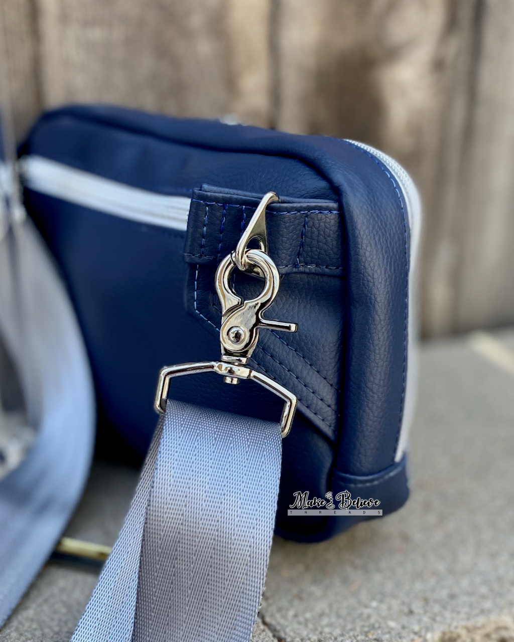 Navy Blue Time Lord Damask Large Hip Pack