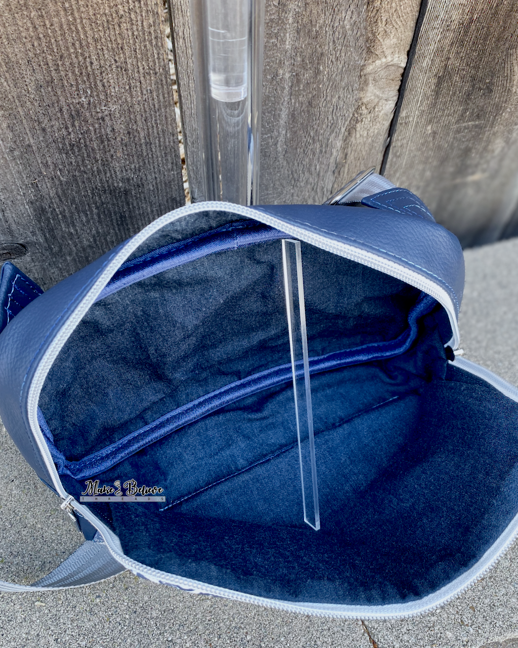 Navy Blue Time Lord Damask Large Hip Pack