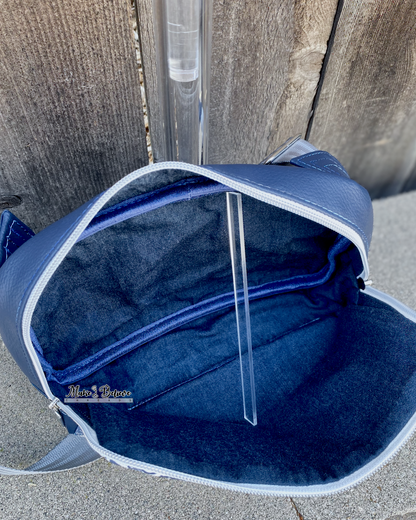 Navy Blue Time Lord Damask Large Hip Pack