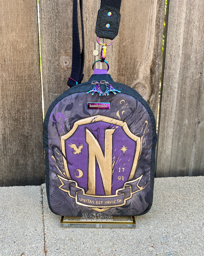 Nevermore Black Lace-Textured Small Sling Bag